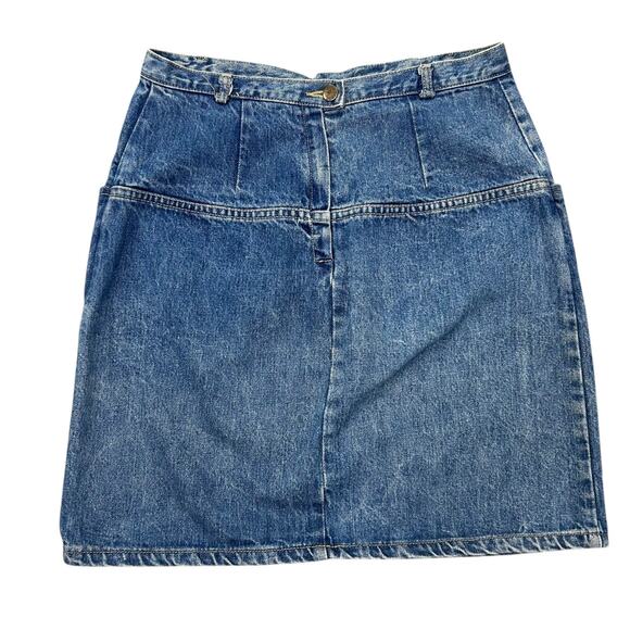 Vintage Guess Blue Back Pocket Denim Zip & Button Mini Skirt Womens 32 / US 10? - Picture 1 of 6